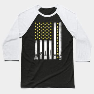 Patriotic Electrician American Flag Baseball T-Shirt